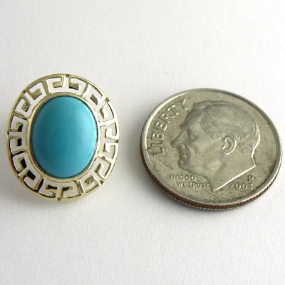 14k solid Gold Turquoise Earrings