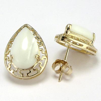 14k solid Gold Mother of Pearl Earrings