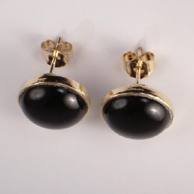 14k Gold Black Onyx Earrings