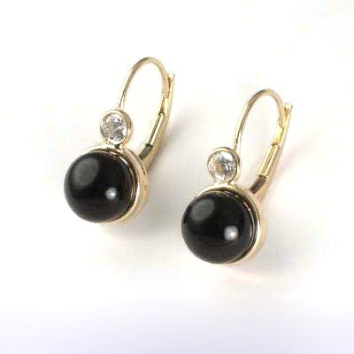 14k Gold Black Onyx Earrings