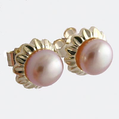 14k gold Sunflower Pearl Earrings