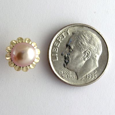 14k gold Sunflower Pearl Earrings
