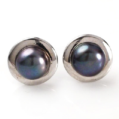 14k White Gold Pearl Earrings
