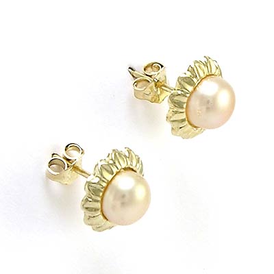 14k Yellow Gold Sunflower Earrings