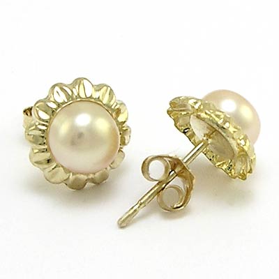 14k Yellow Gold Sunflower Earrings