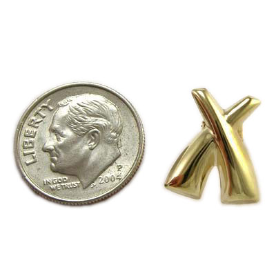 14k  yellow Gold Picasso style Earrings 4.80 gr.