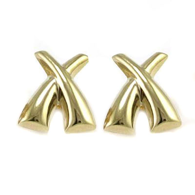 14k  yellow Gold Picasso style Earrings 4.80 gr.