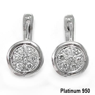 Platinum Diamond Russian Style Earrings
