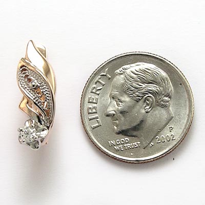 18k Rose Gold Diamond Earrings Russian style