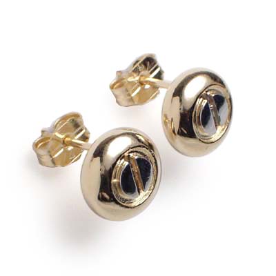 14K two-tone Gold Design Studs 8.5mm