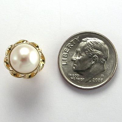 14k Gold Pearl Love Knot Earrings