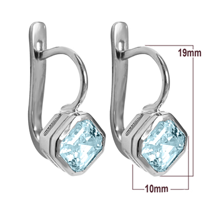 Russian Style Aquamarine Earrings 14k Gold