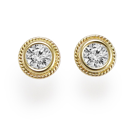 14k Yellow Gold Lab Grown Diamond Stud Earrings