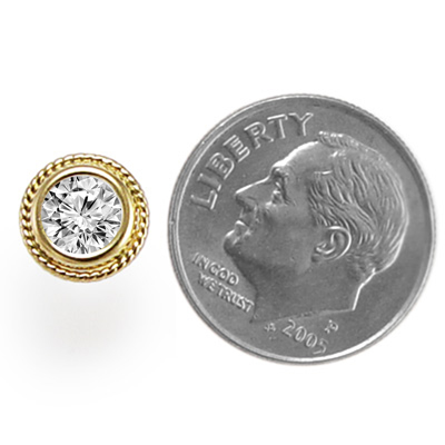 14k Yellow Gold Lab Grown Diamond Stud Earrings