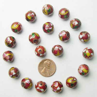 Lot 100 Cloisonne Enamel Beads