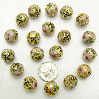 Lot 100 Cloisonne Enamel Beads