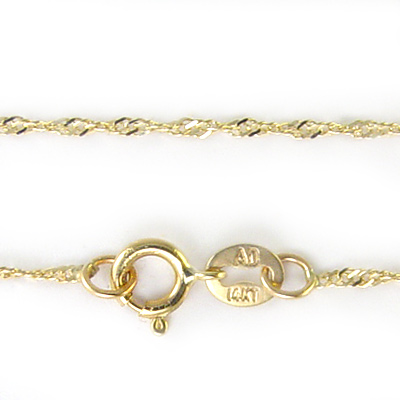 14k Yellow Gold Singapore Chain Necklace