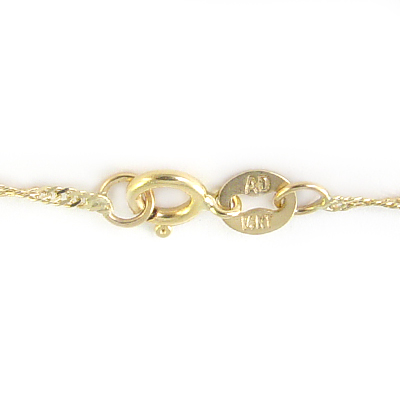 14k Yellow Gold Singapore Chain Necklace