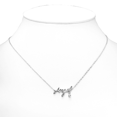 Angel Name Diamodn Necklace  in 10k Gold
