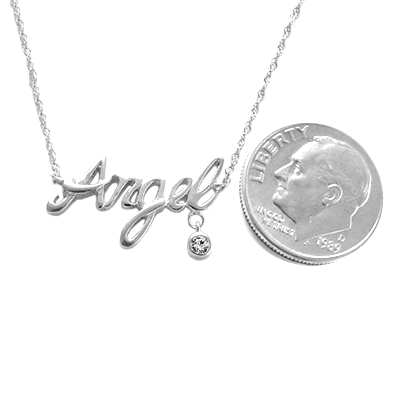 Angel Name Diamodn Necklace  in 10k Gold