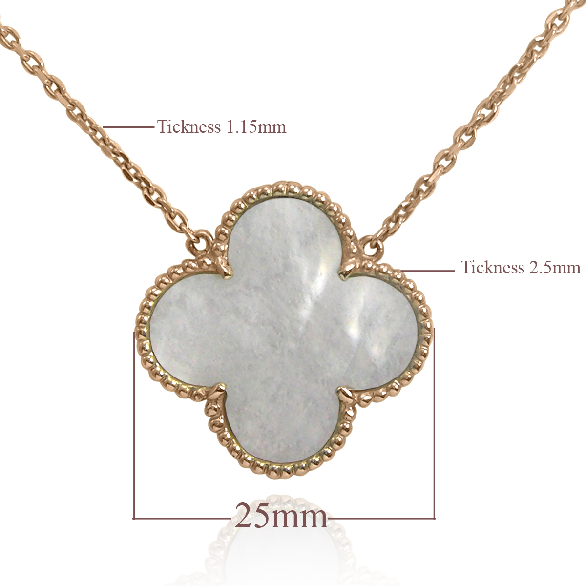 18k Gold Mother of Pearl Necklace