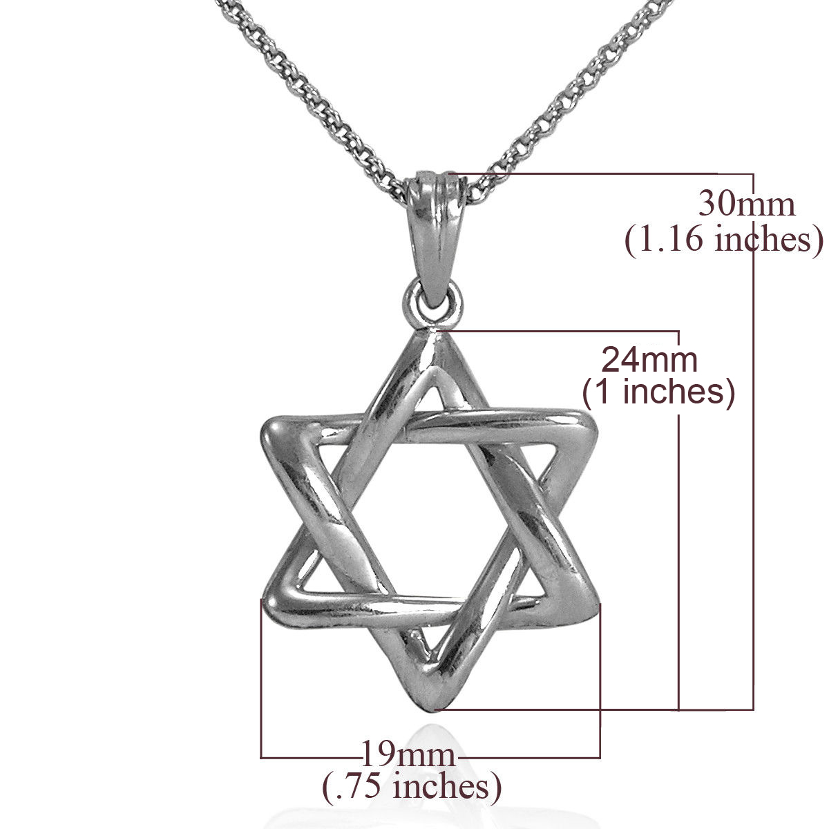 14k Gold Jewish Star of David Necklace 18"