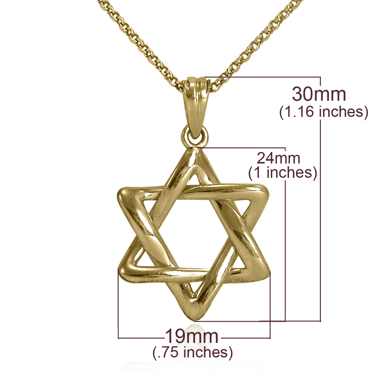 14k yellow Gold Jewish Star of David Necklace