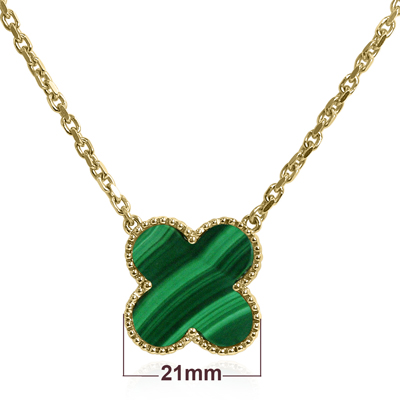 14k Gold Turquoise & Malachite Two Sides Necklace