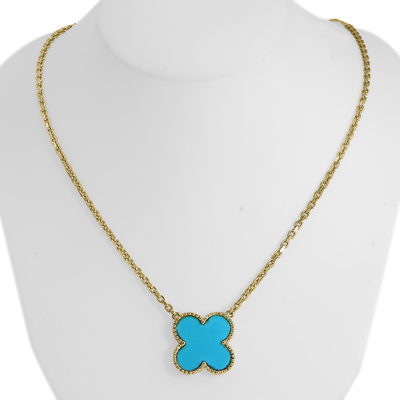 14k Gold Turquoise & Malachite Two Sides Necklace