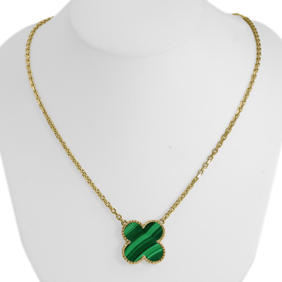 14k Gold Turquoise & Malachite Two Sides Necklace