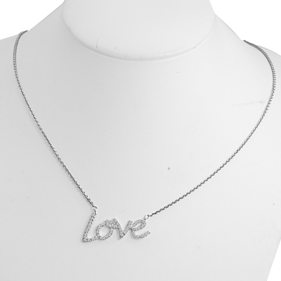 14k Gold Genuine Diamond Love Cable Chain Necklace