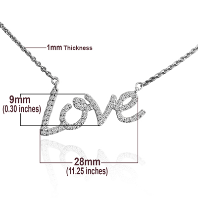 14k Gold Genuine Diamond Love Cable Chain Necklace