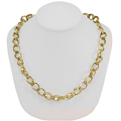 14k Gold Design Link Chain Necklace