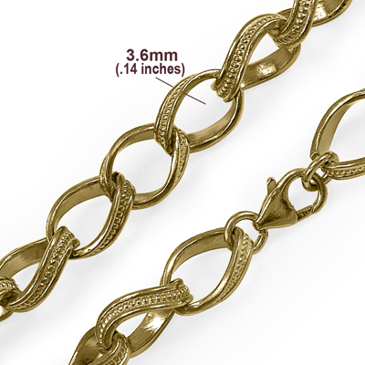 14k Gold Design Link Chain Necklace