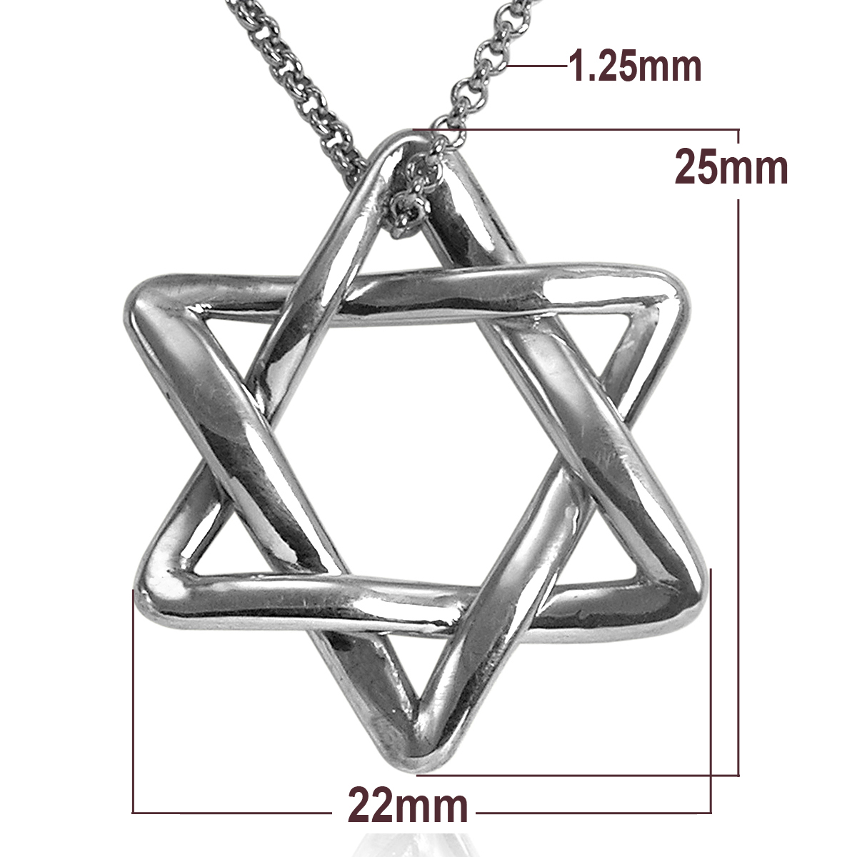 Jewish Star of David Pendant in Platinum