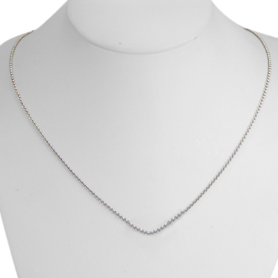 14k Solid White Gold Cable Chain 18"