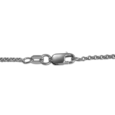 14k Solid White Gold Cable Chain 18"