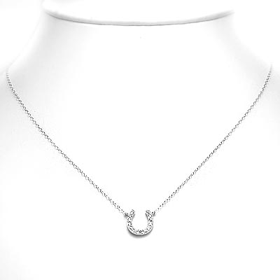 14k Diamond Horeshoe Pendant
