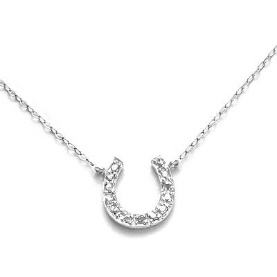 14k Diamond Horeshoe Pendant