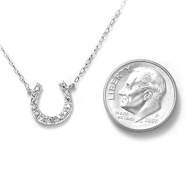 14k Diamond Horeshoe Pendant