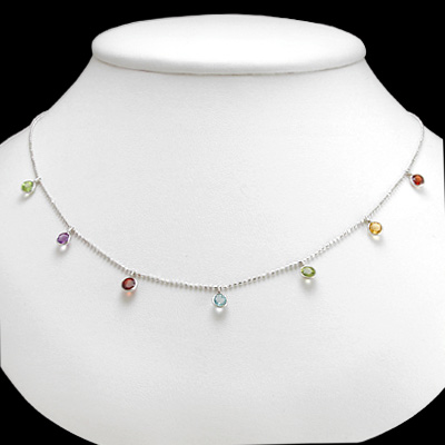 14k Gold Gemstone Necklace
