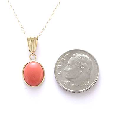 14k Gold Coral Pendant