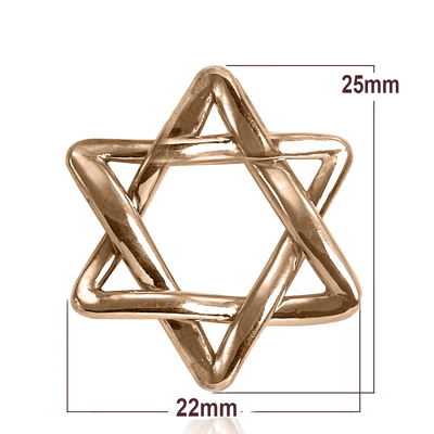 Jewish Star of David Pendant in 14k 22by 25mm
