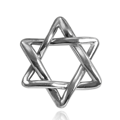 14k Gold white gold Jewish Star of David Pendant