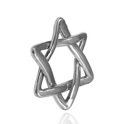 14k Gold white gold Jewish Star of David Pendant