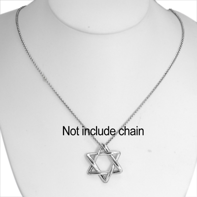 14k Gold white gold Jewish Star of David Pendant