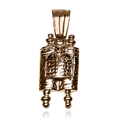 14K Yellow Gold Torah Charm