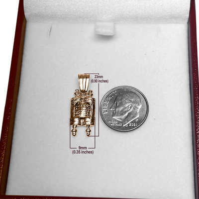 14K Yellow Gold Torah Charm