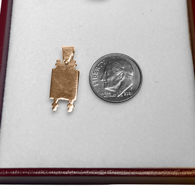 14K Yellow Gold Torah Charm