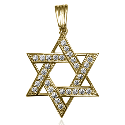 Lab Grown Diamond Star of David Pendant in 14K G